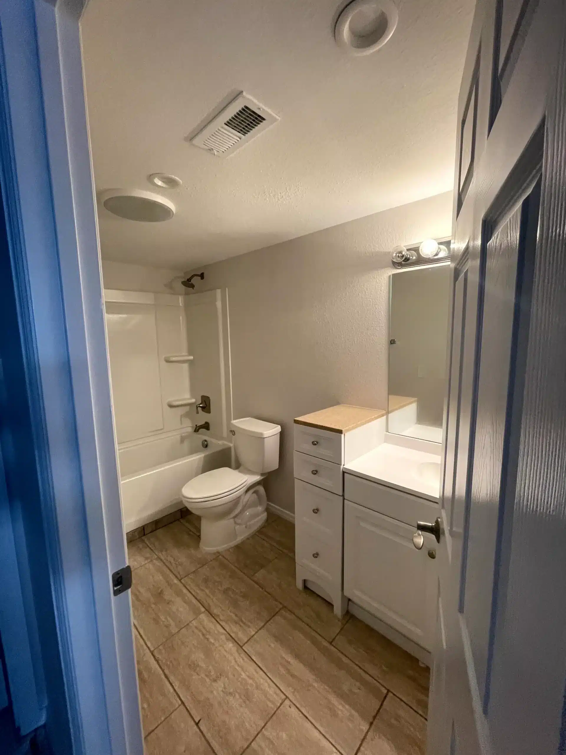 Interior bathroom with painted walls and vanity in Colorado